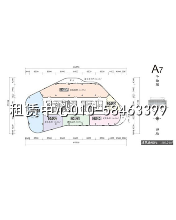 中央公园广场A7标准层平面图